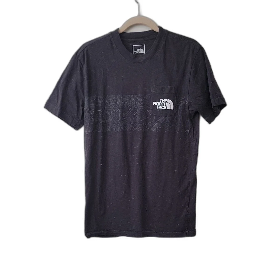The North Face Charcoal Topographic Short Sleeve Tee Black Size S Gorpcore